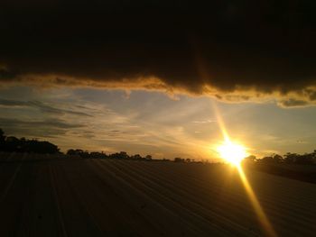 Scenic view of sunset over landscape