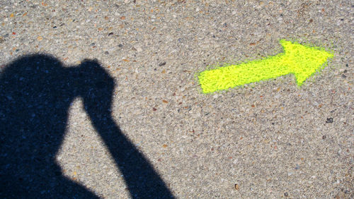 Shadow of people on road