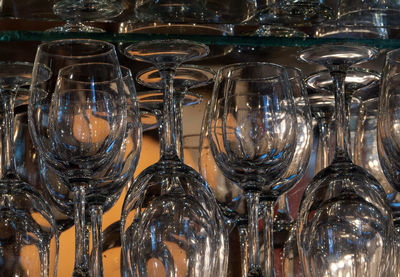 Full frame shot of wineglasses