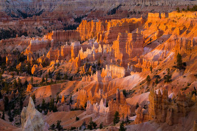 Aerial view of rock formations