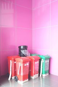 Multi colored pencils in container