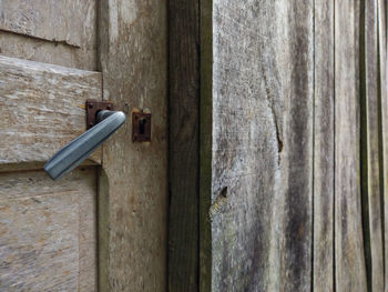 Close-up of old wooden door