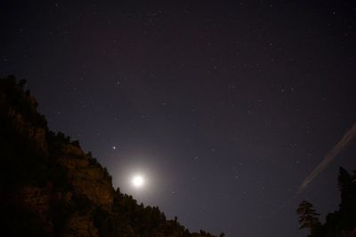 Low angle view of moon in sky