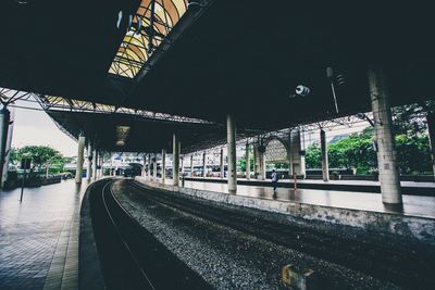 Railroad track on bridge