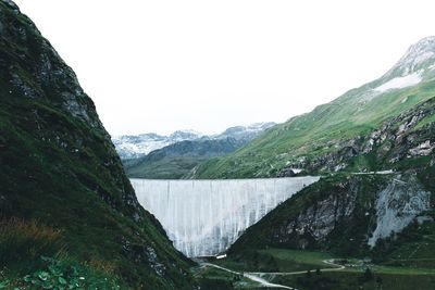 Scenic view of dam against sky