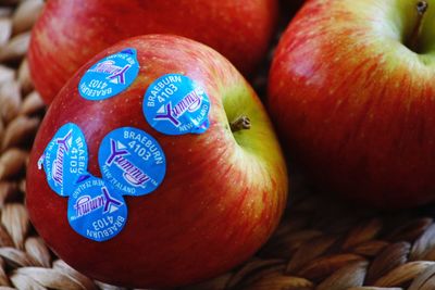 Close-up of apples for sale in market