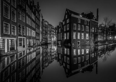 Reflection of buildings in water