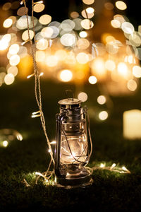 Close-up of illuminated light bulb