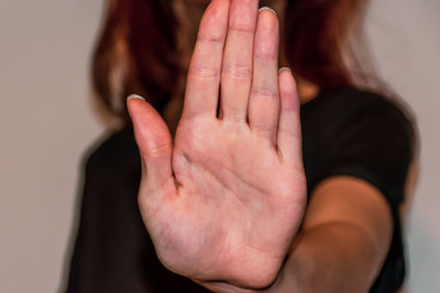 Close-up of woman hands