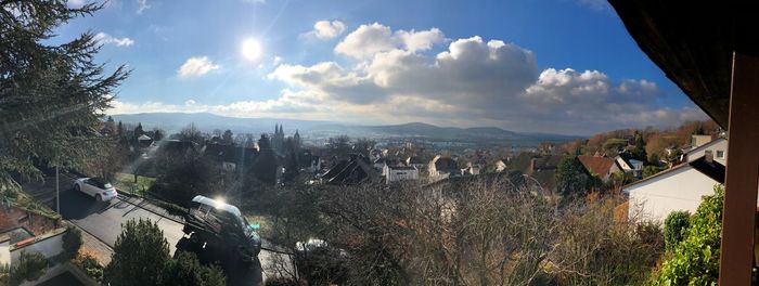 High angle view of townscape against sky