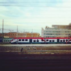 Railroad track against sky
