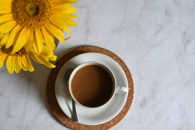 Directly above shot of coffee on table