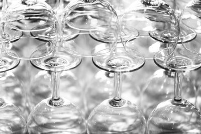 Upside down image of wineglasses