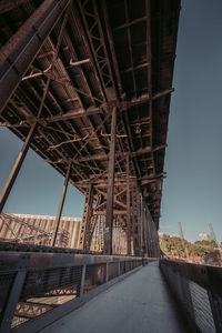 Low angle view of bridge against clear sky