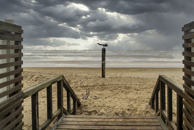 Scenic view of beach against sky