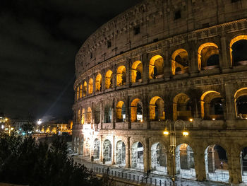 Illuminated historic building at night