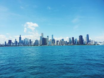 City skyline at dusk