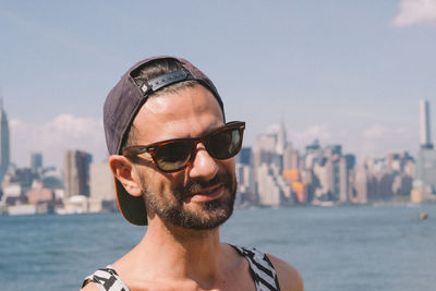 Portrait of woman looking away