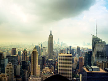 View of skyscrapers in city against sky