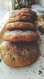 Close-up of bread on table