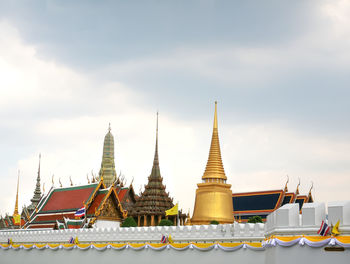 View of pagoda against cloudy sky