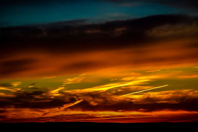 Silhouette of landscape at sunset