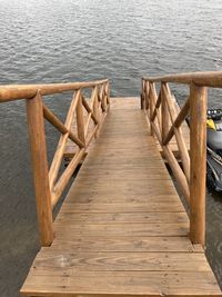 High angle view of pier over sea