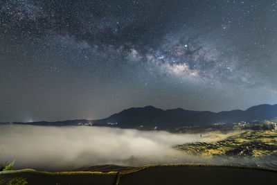 Milky way of yuanyang rice terrace, yunnan, china