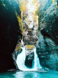Scenic view of rock formation in sea