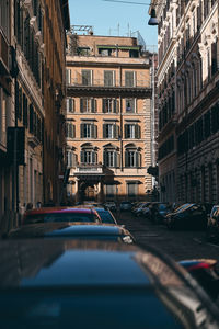 View of city street and buildings