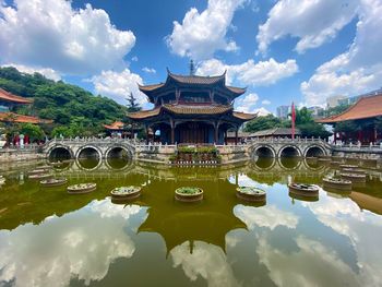 Reflection of building in lake