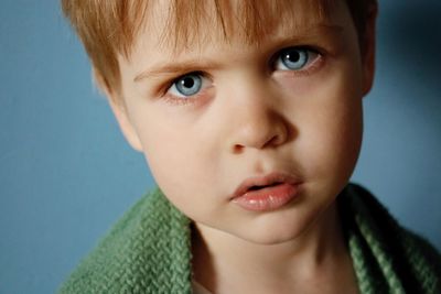 Close-up portrait of cute boy