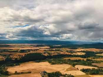 Aerial view of landscape against sky