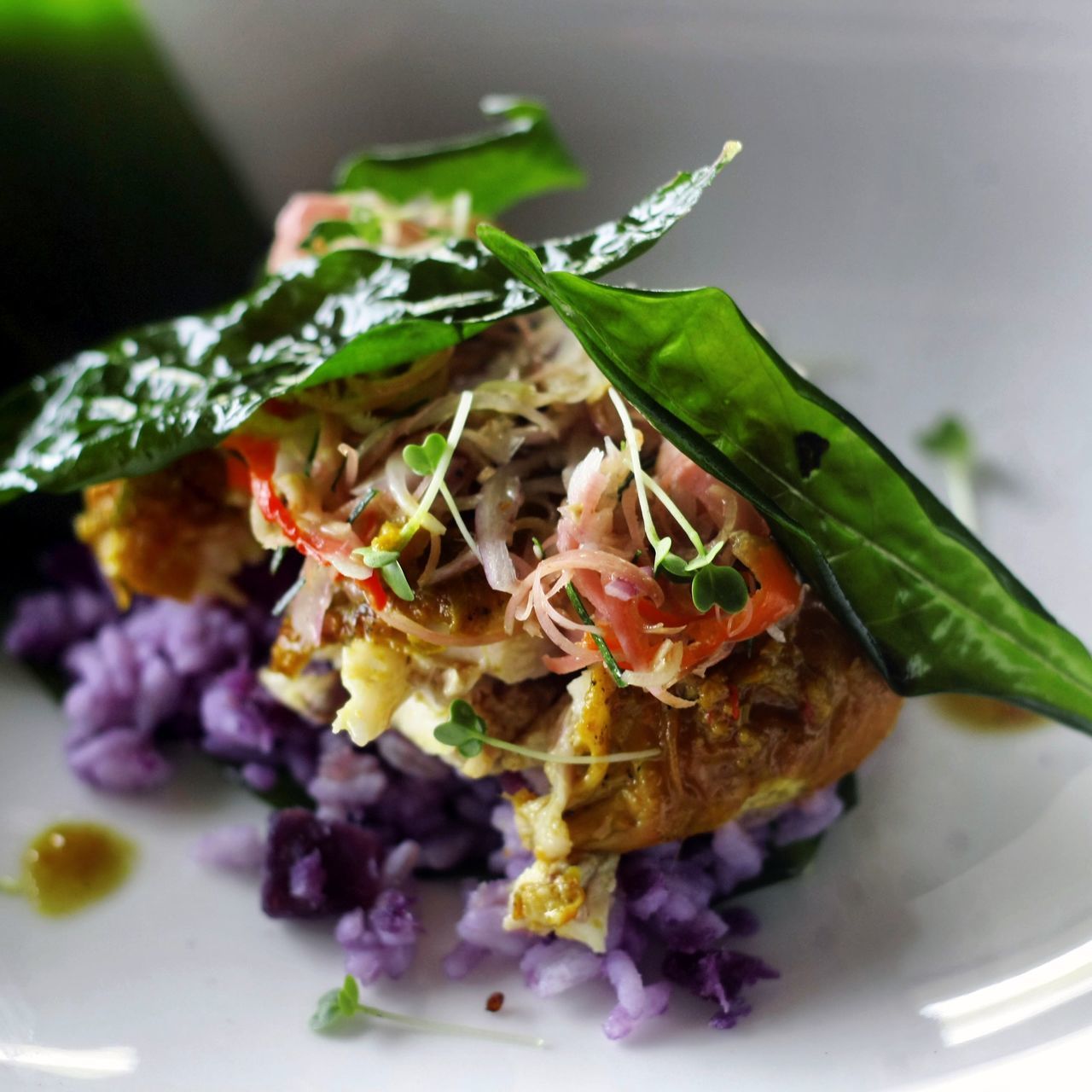 CLOSE-UP OF MEAL SERVED IN PLATE