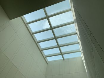 Low angle view of skylight in building