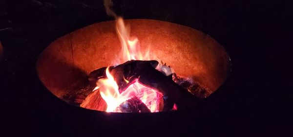 Close-up of fire pit