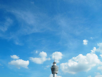 Low angle view of lighthouse against sky