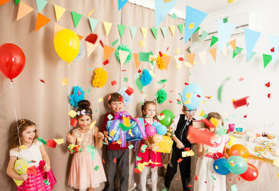 Group of people with balloons