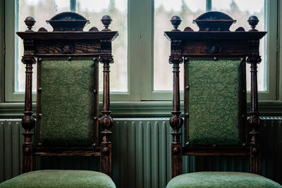 Close up of old fashioned chairs