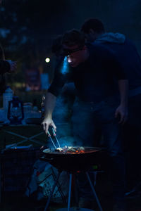 View of illuminated tunnel