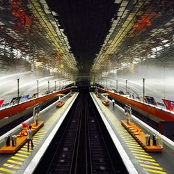 Street lights in tunnel