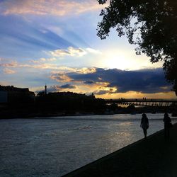 Scenic view of sea at sunset