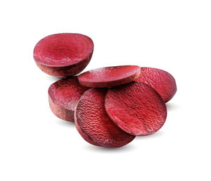 Close-up of strawberry against white background