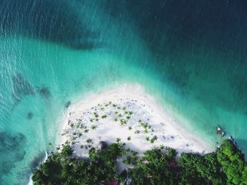 High angle view of beach