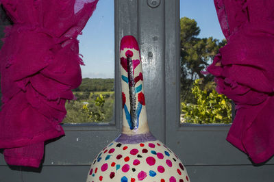 Close up of red umbrella