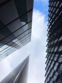 Low angle view of skyscrapers against sky