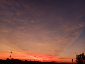 Low angle view of silhouette trees against sky during sunset