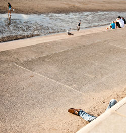 Low section of man at beach