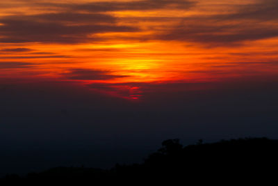 Scenic view of dramatic sky during sunset