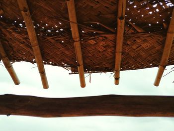 Low angle view of roof against sky